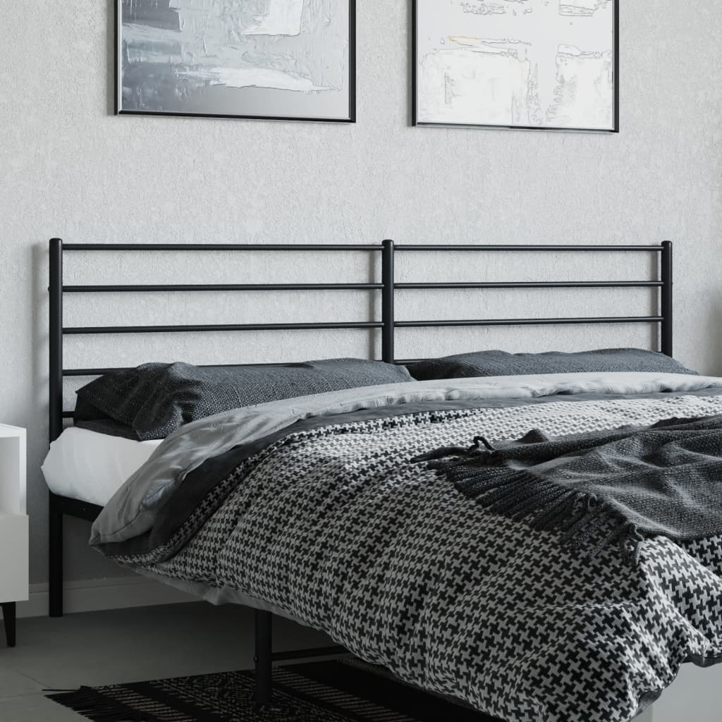 Headboard | Black | Powder-Coated Steel | 200 cm | Sturdy | Headboard