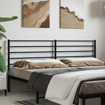 Headboard | Black | Powder-Coated Steel | 200 cm | Sturdy | Headboard
