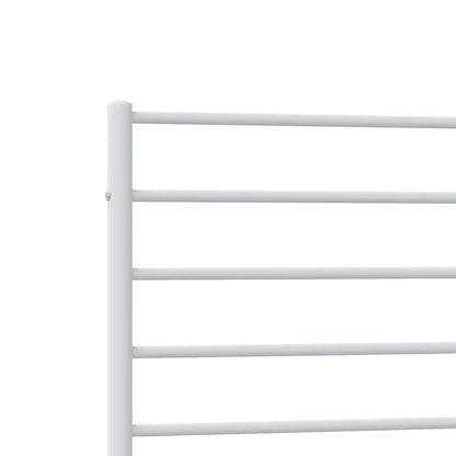 Metal Bed Frame without Mattress with Headboard White 90x190cm