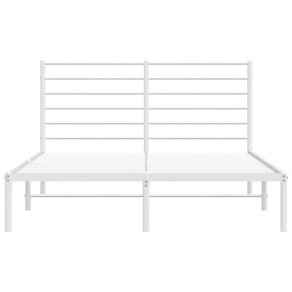 Metal Bed Frame without Mattress with Headboard White 120x200cm
