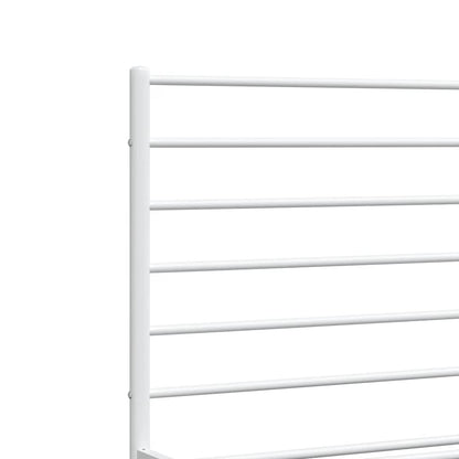 Metal Bed Frame without Mattress with Headboard White 135x190cm
