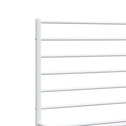 Metal Bed Frame without Mattress with Headboard White 140x200cm