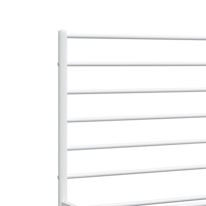 Metal Bed Frame without Mattress with Headboard White 160x200cm