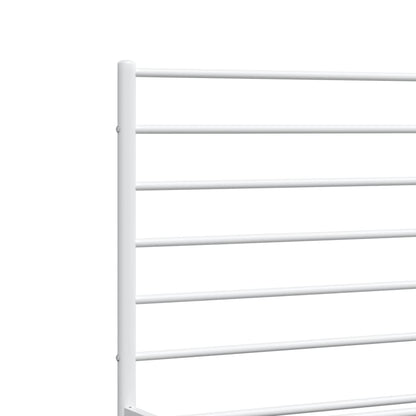 Metal Bed Frame without Mattress with Headboard White 180x200cm
