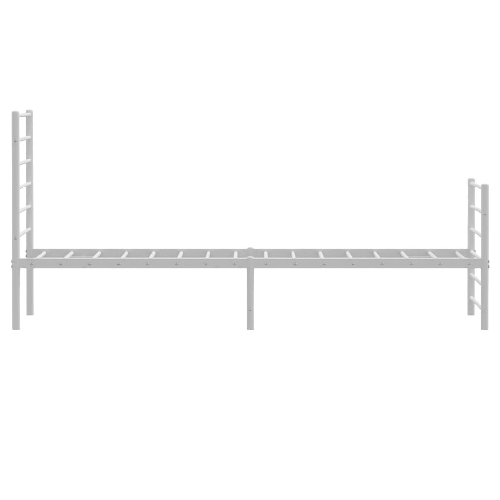 Metal Bed Frame without Mattress with Footboard White 90x190cm