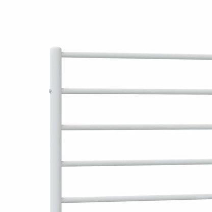 Metal Bed Frame without Mattress with Footboard White 100x190cm