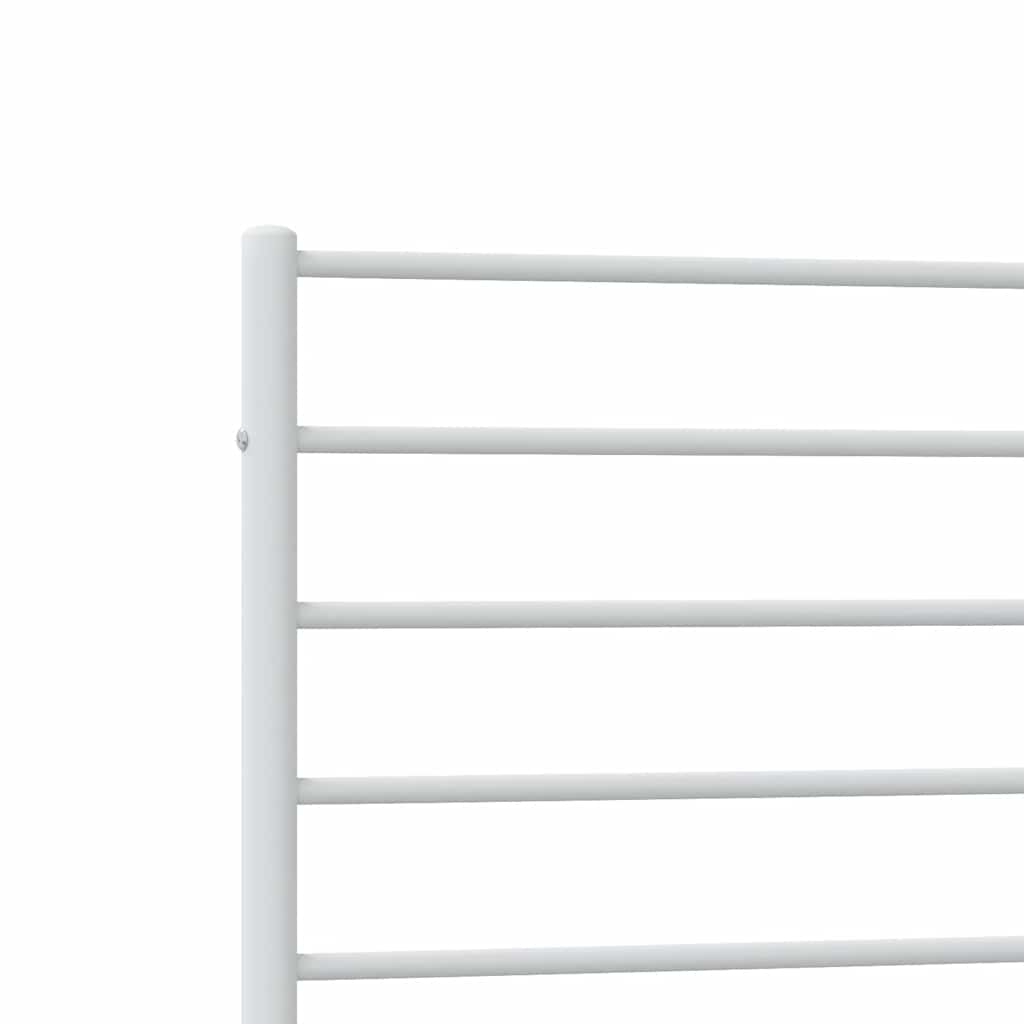 Metal Bed Frame without Mattress with Footboard White 100x200cm