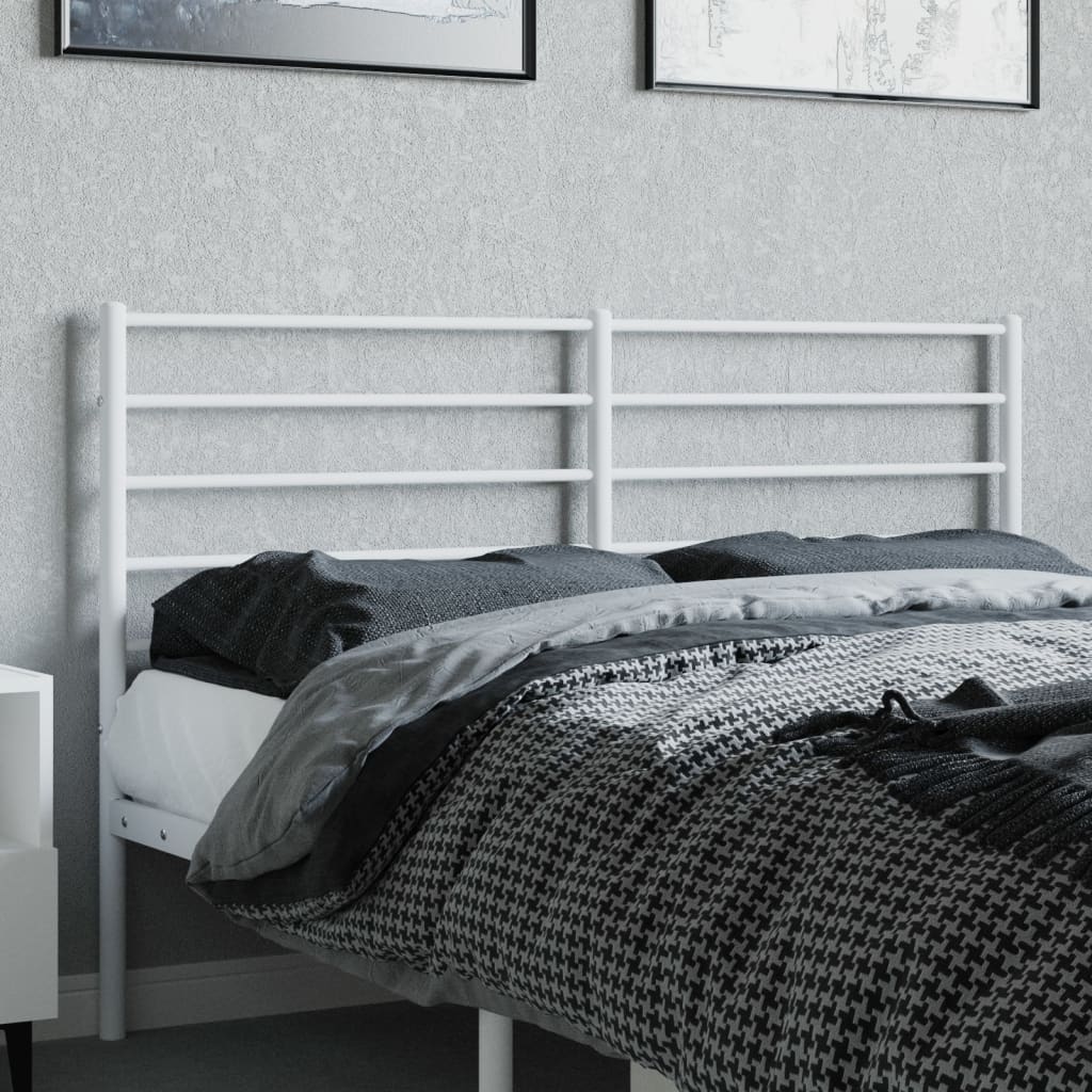 Headboard | White | Powder-Coated Steel | 160 cm mattress width | Durable