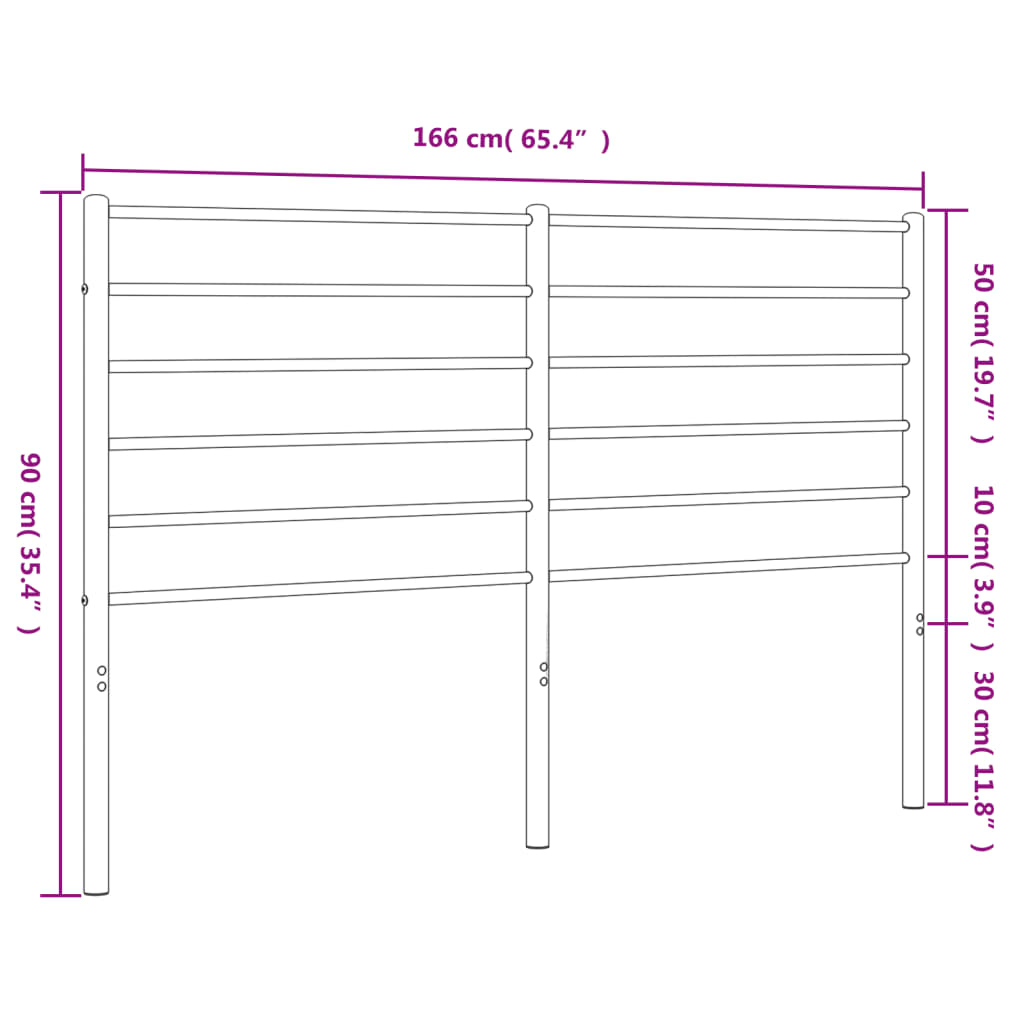 Headboard | White | Powder-Coated Steel | 160 cm mattress width | Durable