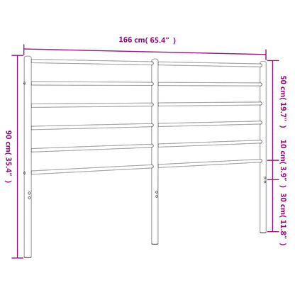 Headboard | White | Powder-Coated Steel | 160 cm mattress width | Durable