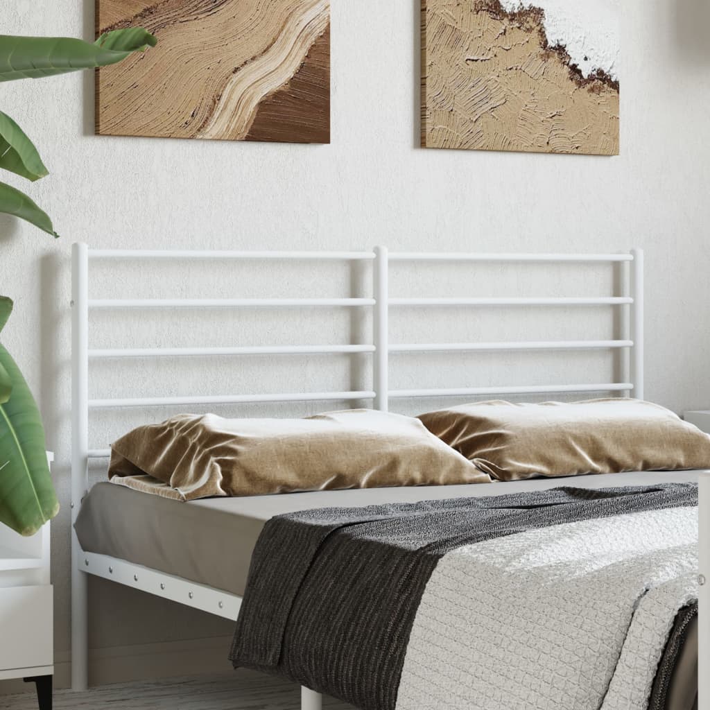 Headboard | White | Powder-Coated Steel | 160 cm mattress width | Durable