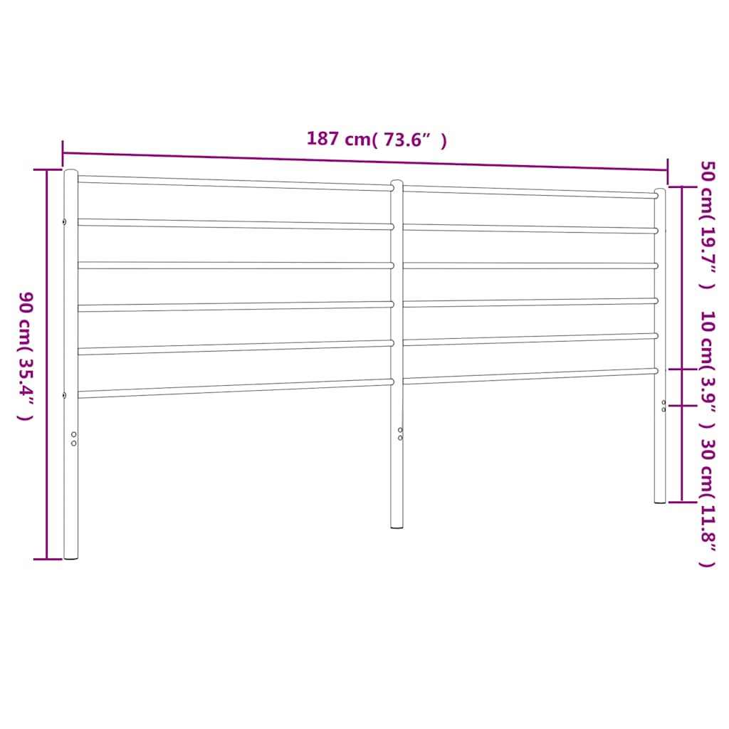 Headboard | White | Steel | King |  Tough | Headboard | Rectangular