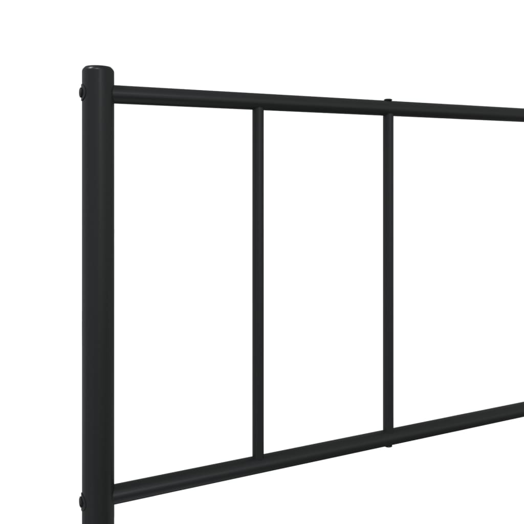 Metal Bed Frame without Mattress with Headboard Black 90x190cm