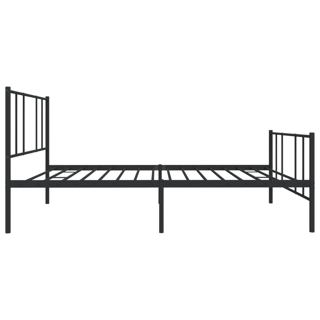 Metal Bed Frame without Mattress with Footboard Black 100x200cm