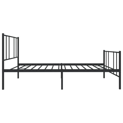 Metal Bed Frame without Mattress with Footboard Black 100x200cm