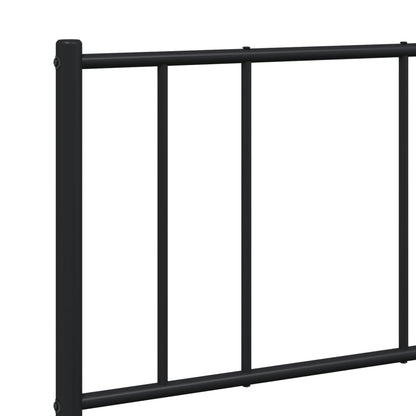 Metal Bed Frame without Mattress with Footboard Black 160x200cm