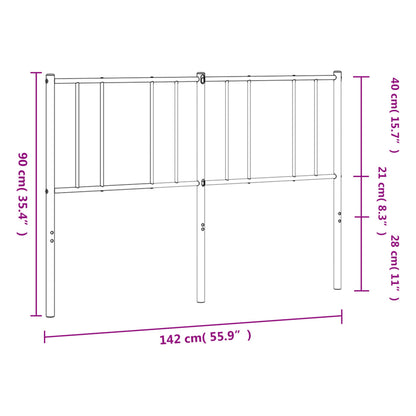 Metal Replace Headboard Black 135 cm