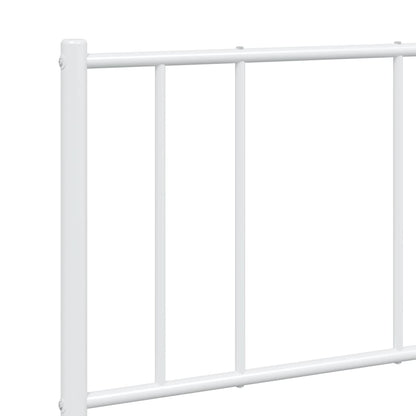 Metal Bed Frame without Mattress with Headboard White 150x200cm