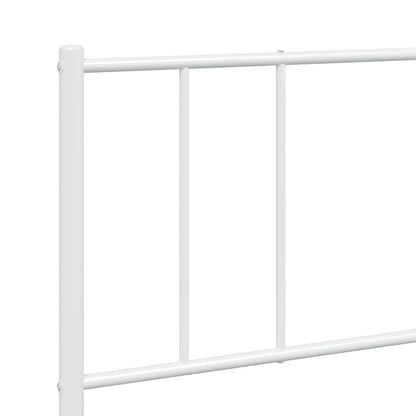 Metal Bed Frame without Mattress with Headboard White 183x213cm