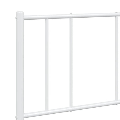 Metal Bed Frame without Mattress with Footboard White 120x190cm
