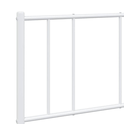 Metal Bed Frame without Mattress with Footboard White 140x190cm