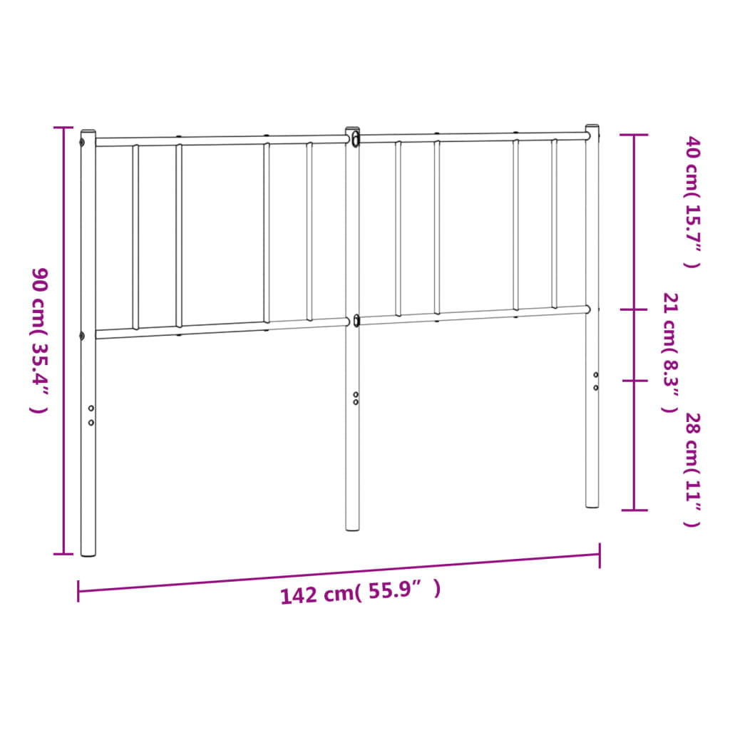 Metal Replace Headboard White 135 cm