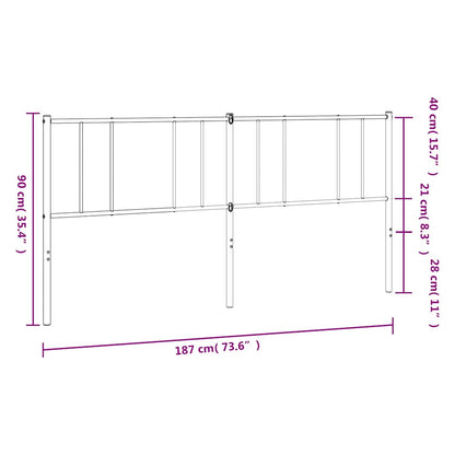 Headboard | White | Powder-Coated Steel | 180 cm wide for double bed