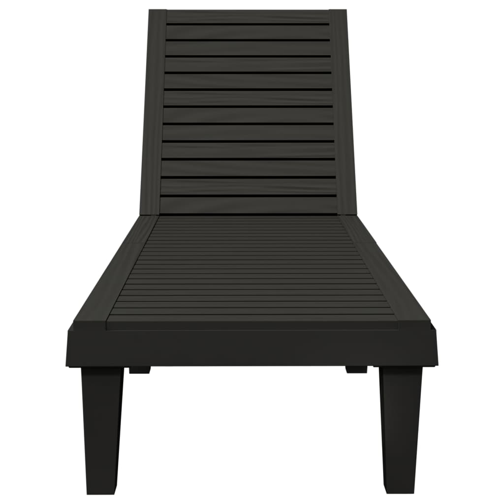 Sun Lounger | Black | Polypropylene | Standard | Adjustable Armrests
