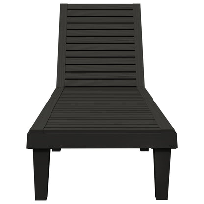 Sun Lounger | Black | Polypropylene | Standard | Adjustable Armrests
