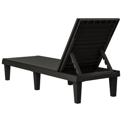 Sun Lounger | Black | Polypropylene | Standard | Adjustable Armrests