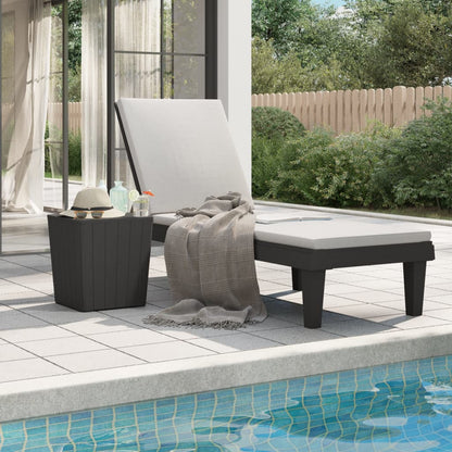 Sun Lounger | Black | Polypropylene | Standard | Adjustable Armrests