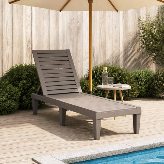Sun Lounger Light Brown 155x58x83 cm Polypropylene