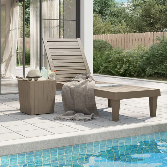 Sun Lounger | Light brown | Polypropylene | 155x58x83 cm