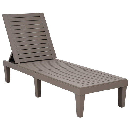 Sun Lounger Light Brown 155x58x83 cm Polypropylene