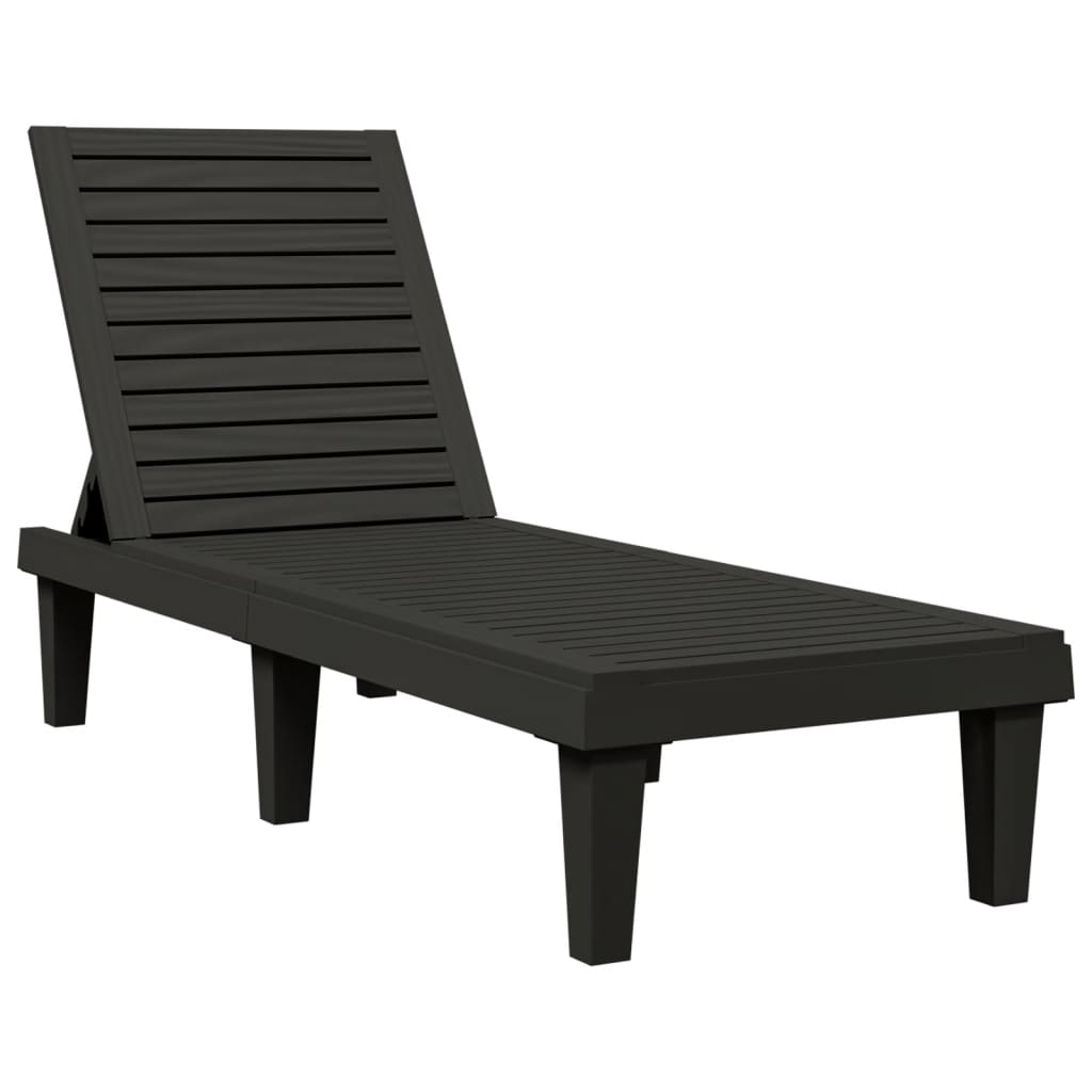 Sun Lounger | Set of 2 | Black | Polypropylene | Medium | Modern
