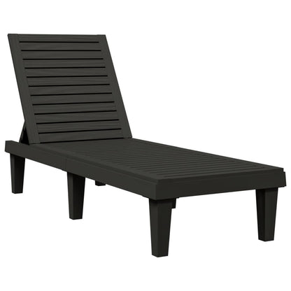 Sun Lounger | Set of 2 | Black | Polypropylene | Medium | Modern