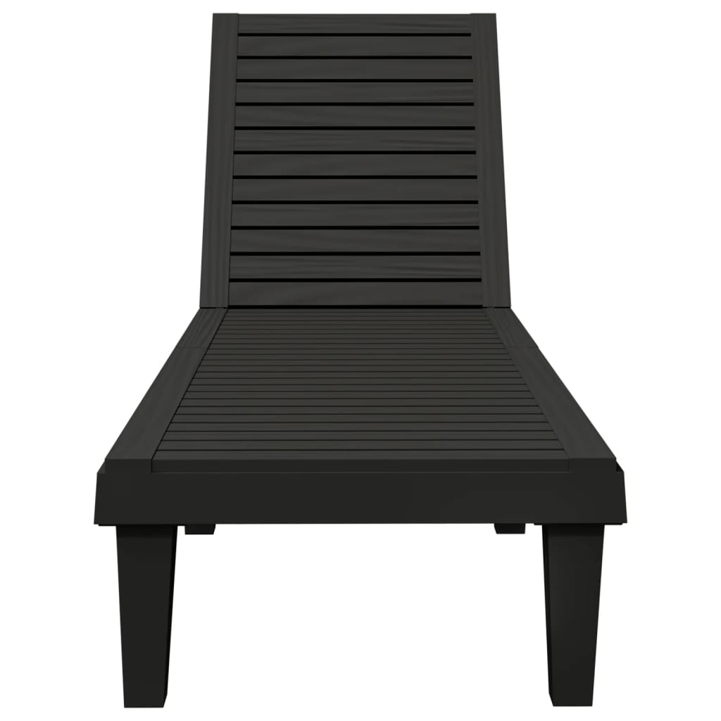Sun Lounger | Set of 2 | Black | Polypropylene | Medium | Modern