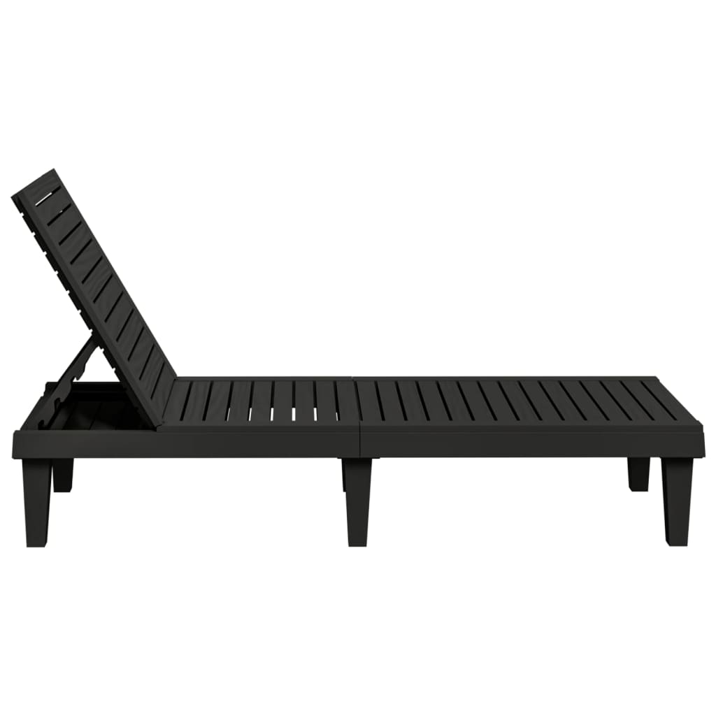 Sun Lounger | Set of 2 | Black | Polypropylene | Medium | Modern