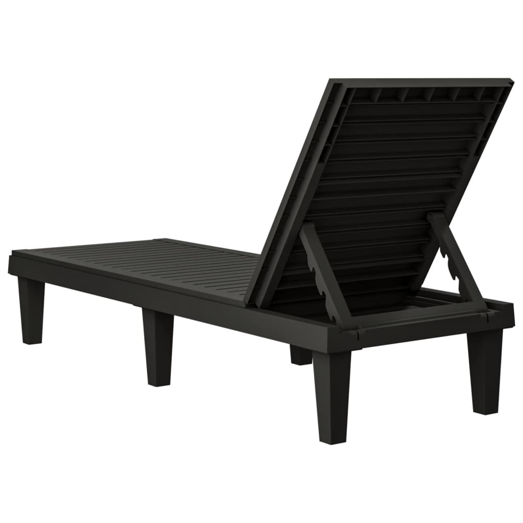 Sun Lounger | Set of 2 | Black | Polypropylene | Medium | Modern