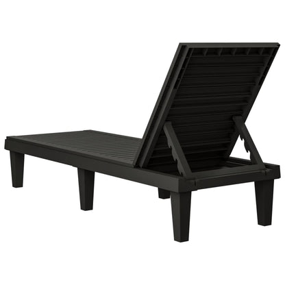 Sun Lounger | Set of 2 | Black | Polypropylene | Medium | Modern