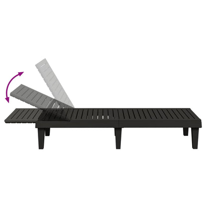 Sun Lounger | Set of 2 | Black | Polypropylene | Medium | Modern