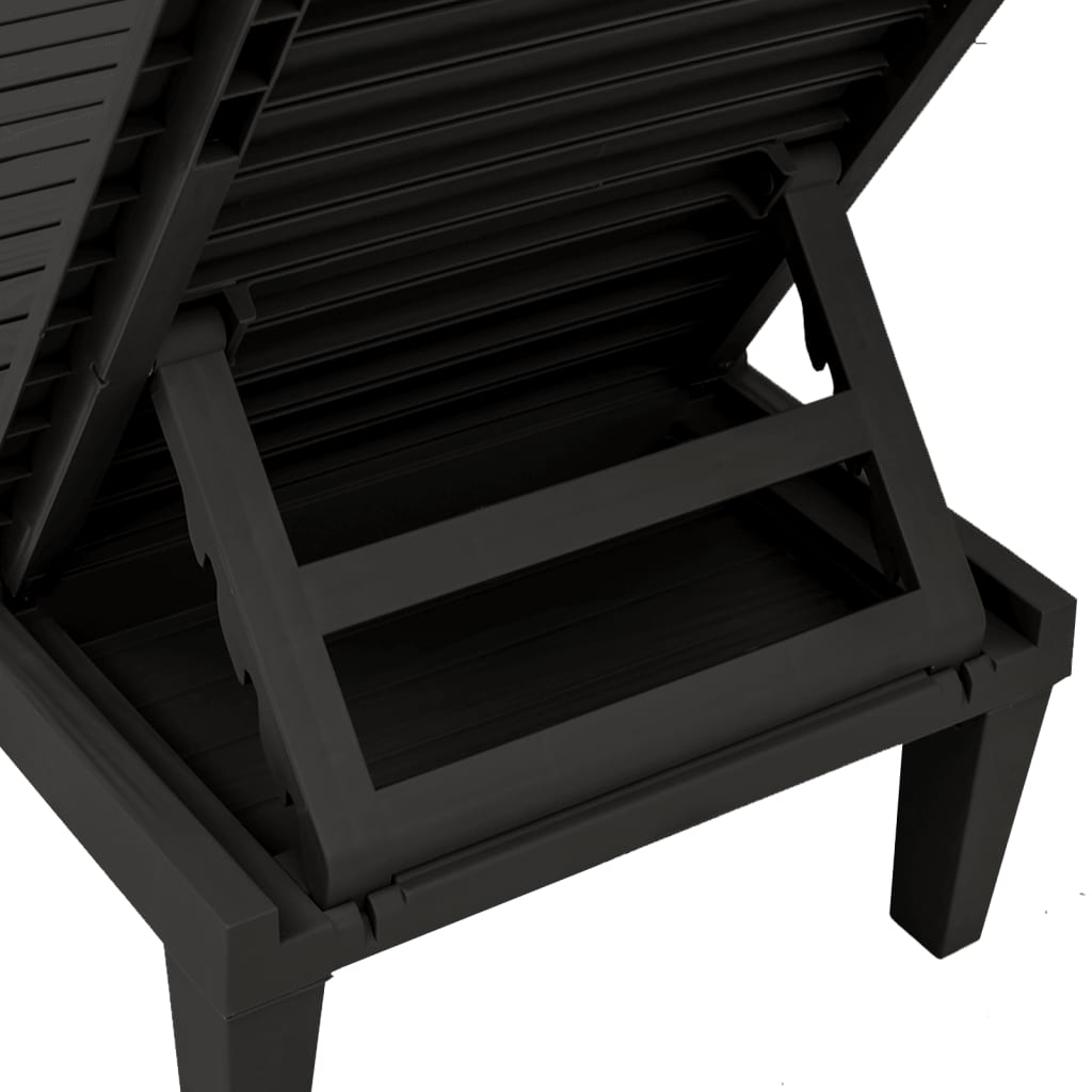 Sun Lounger | Set of 2 | Black | Polypropylene | Medium | Modern