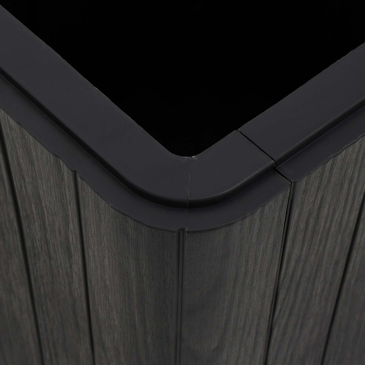 Garden Table with Removable Lid Black Polypropylene