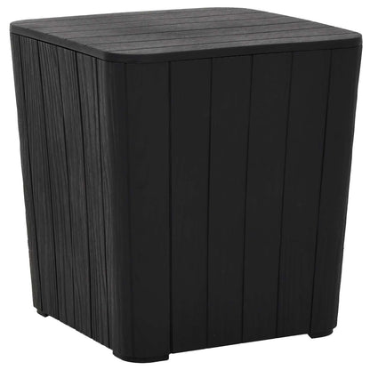 Garden Table with Removable Lid Black Polypropylene