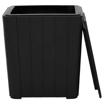 Garden Table with Removable Lid Black Polypropylene