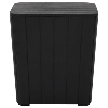 Garden Table with Removable Lid Black Polypropylene