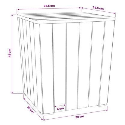 Garden Table with Removable Lid Black Polypropylene