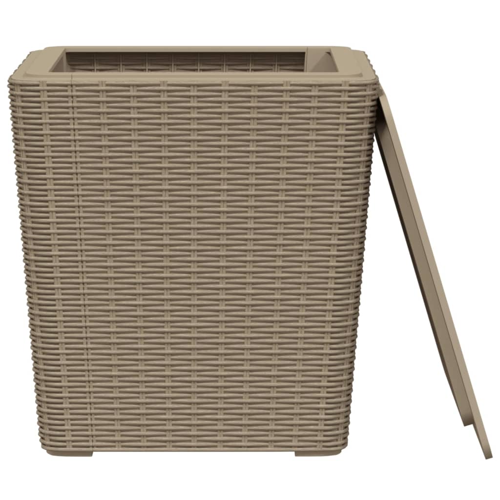Garden Table with Removable Lid Light Brown Polypropylene