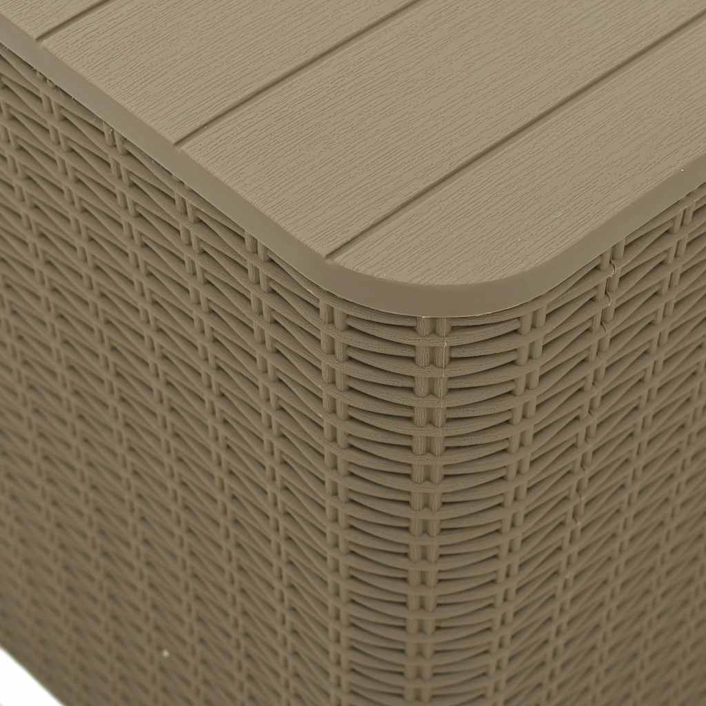 Garden Table with Removable Lid Light Brown Polypropylene