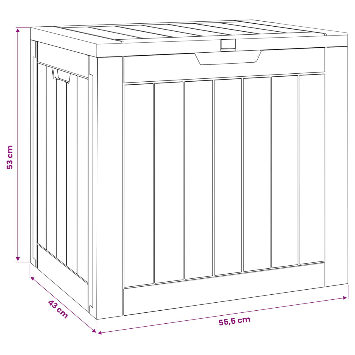 Garden Storage Box Grey 55,5x43x53 cm Polypropylene